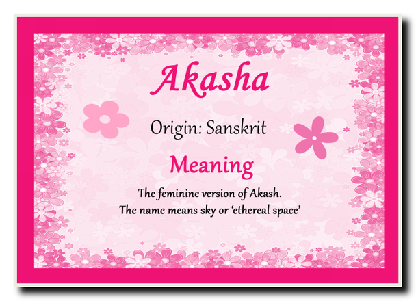 Akasha Personalised Name Meaning Jumbo Magnet