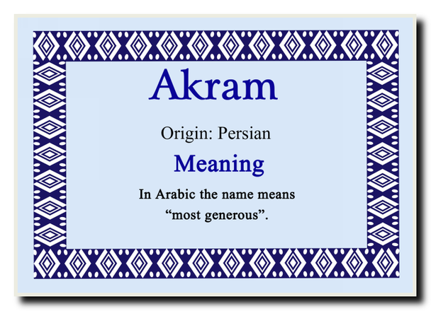 Akram Personalised Name Meaning Jumbo Magnet