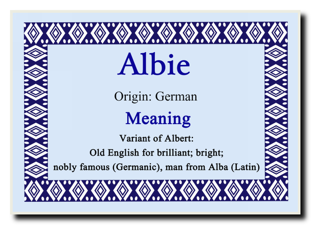 Albie Personalised Name Meaning Jumbo Magnet