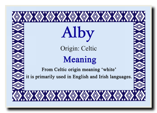 Alby Personalised Name Meaning Jumbo Magnet