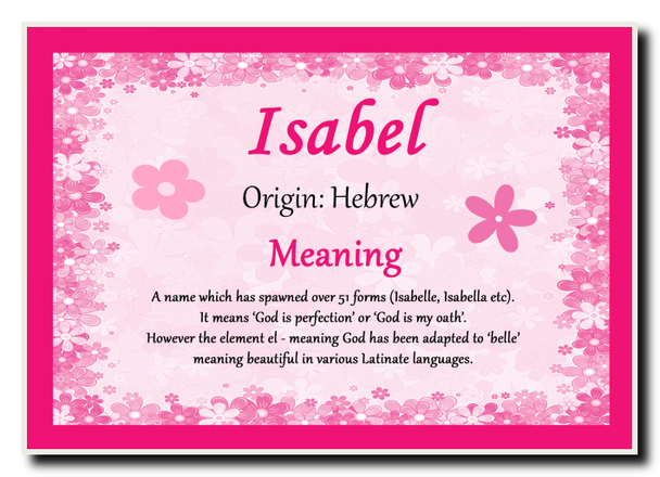 Isabel Personalised Name Meaning Jumbo Magnet