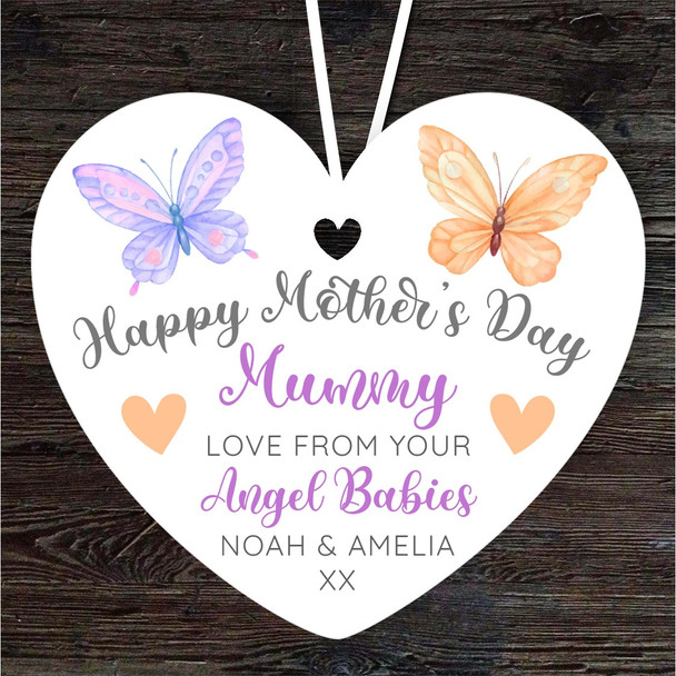 Butterfly Angel Babies Mother's Day Memorial Keepsake Gift Heart Custom Ornament