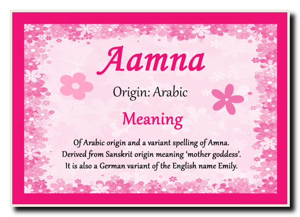 Aamna Personalised Name Meaning Jumbo Magnet