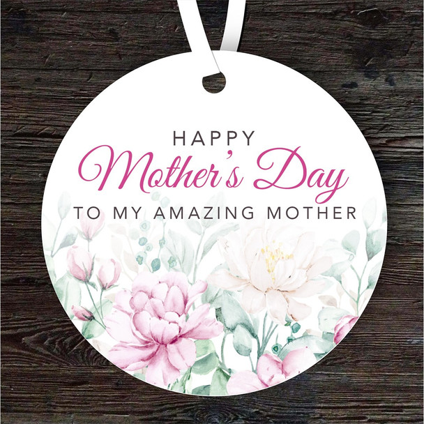 Watercolour Floral Amazing Mother Mother's Day Gift Round Personalised Ornament