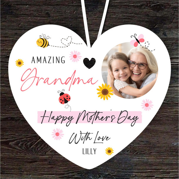 Grandma Cute Insects Photo Frame Mother's Day Gift Heart Personalised Ornament