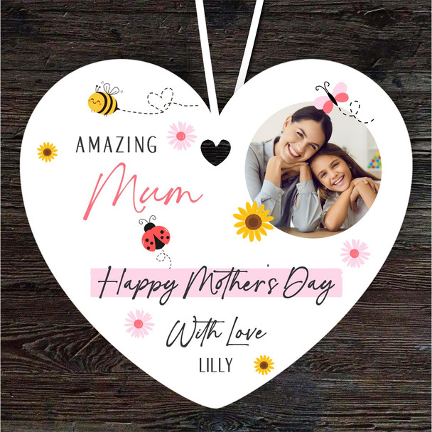 Mum Cute Insects Photo Frame Mother's Day Gift Heart Personalised Ornament