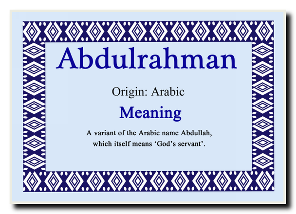 Abdulrahman Personalised Name Meaning Jumbo Magnet