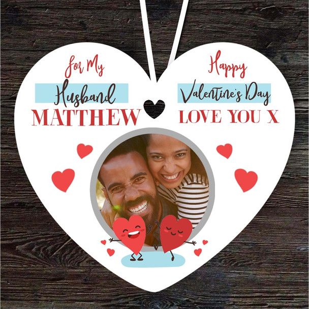 Husband Valentine's Day Gift Photo Hearts Heart Personalised Hanging Ornament