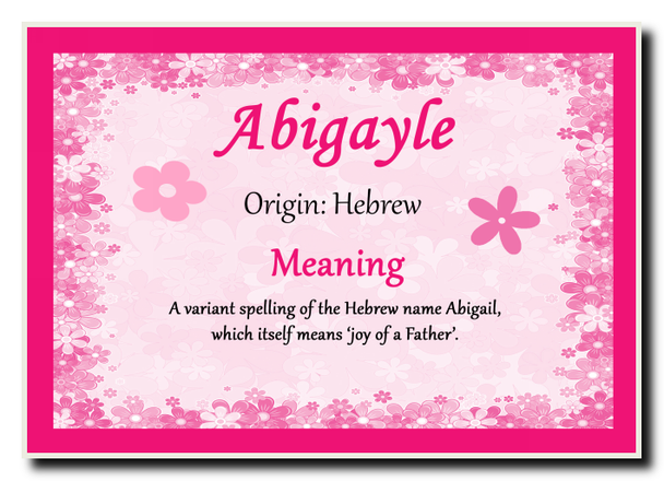 Abigayle Personalised Name Meaning Jumbo Magnet