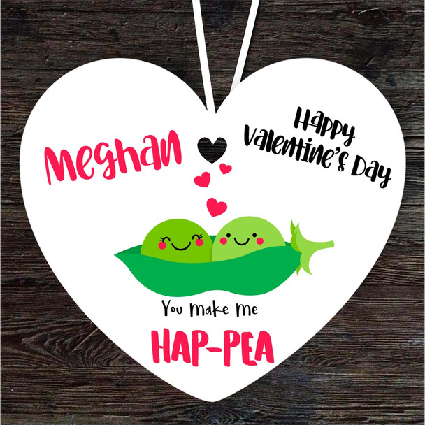 Pea Couple Valentine's Day Gift Heart Personalised Hanging Ornament