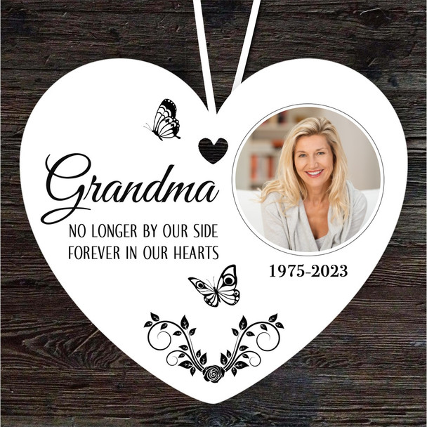 Grandma Memorial Keepsake Gift Photo Heart Personalised Hanging Ornament