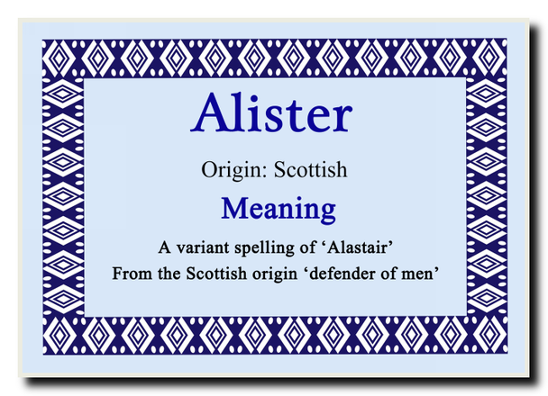 Alister Personalised Name Meaning Jumbo Magnet