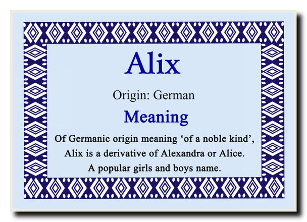 Alix Personalised Name Meaning Jumbo Magnet