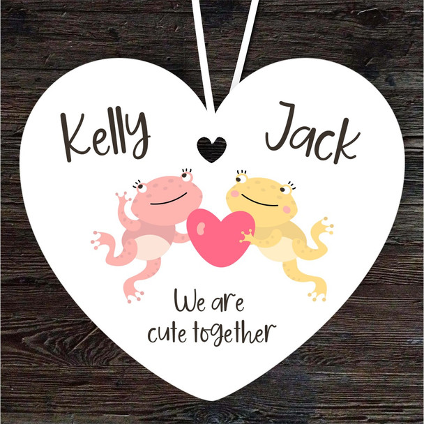 Frog Couple Cute Romantic Gift Heart Personalised Hanging Ornament