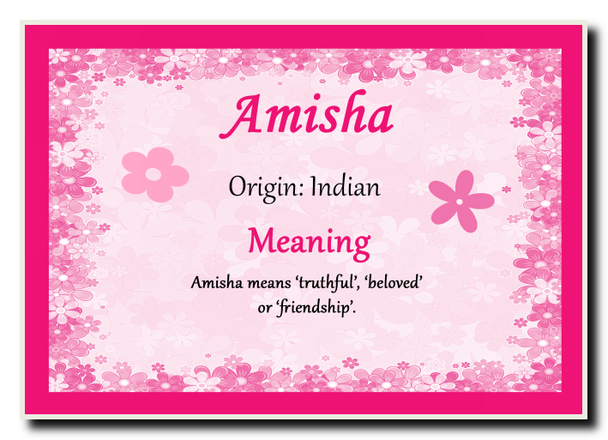 Amisha Personalised Name Meaning Jumbo Magnet