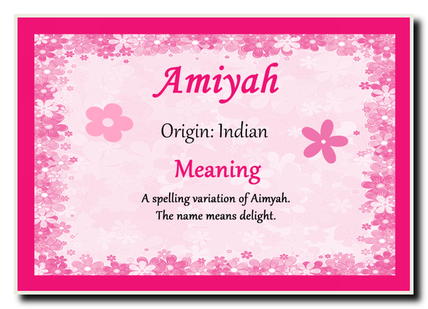 Amiyah Personalised Name Meaning Jumbo Magnet
