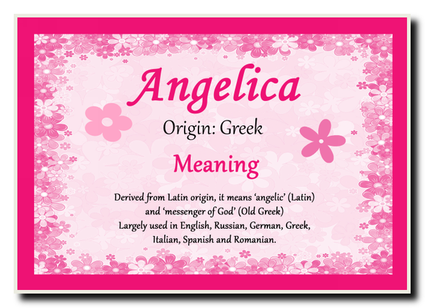 Angelica Personalised Name Meaning Jumbo Magnet