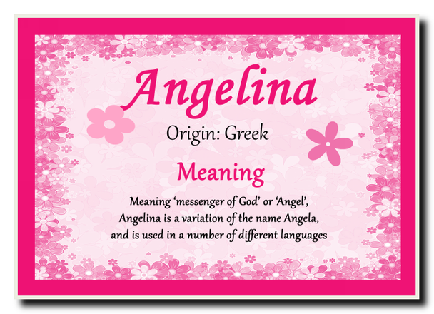 Angelina Personalised Name Meaning Jumbo Magnet