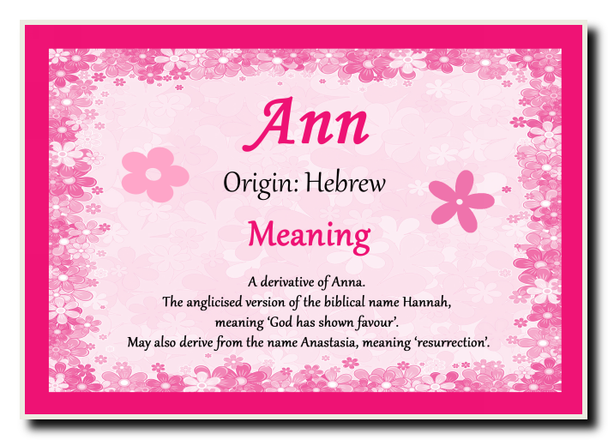 Ann Personalised Name Meaning Jumbo Magnet
