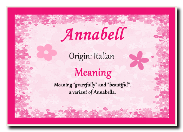 Annabell Personalised Name Meaning Jumbo Magnet