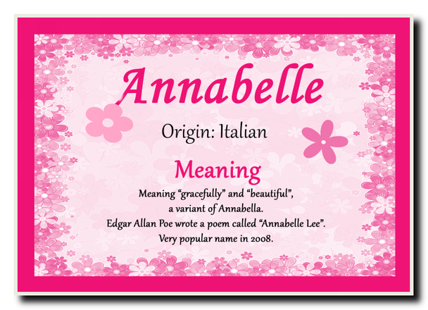 Annabelle Personalised Name Meaning Jumbo Magnet