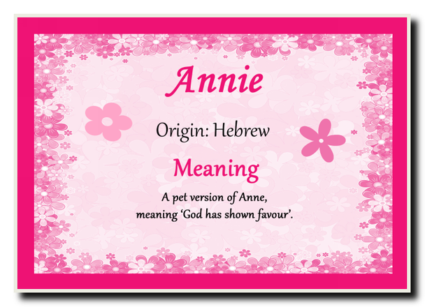 Annie Personalised Name Meaning Jumbo Magnet