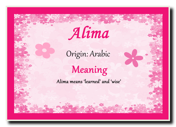 Alima Personalised Name Meaning Jumbo Magnet