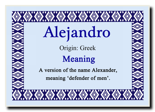Alejandro Personalised Name Meaning Jumbo Magnet