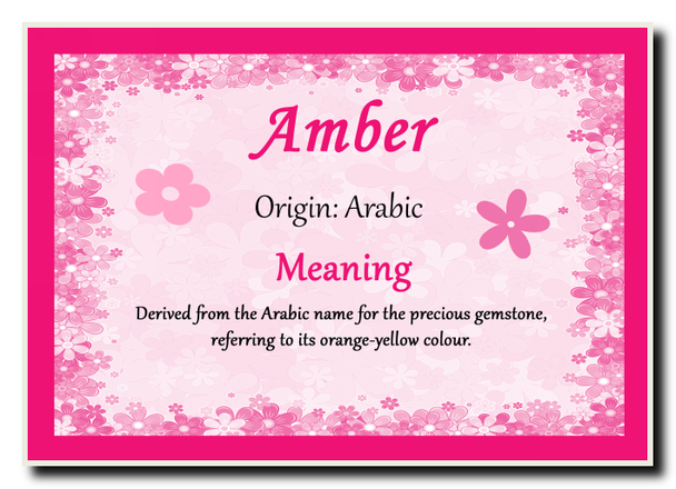 Amber Personalised Name Meaning Jumbo Magnet