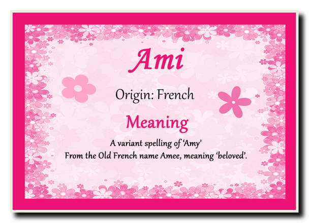 Ami Personalised Name Meaning Jumbo Magnet