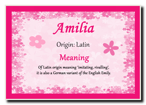 Amilia Personalised Name Meaning Jumbo Magnet