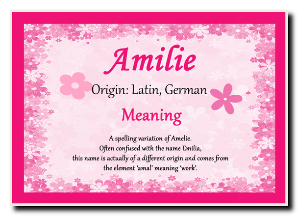 Amilie Personalised Name Meaning Jumbo Magnet