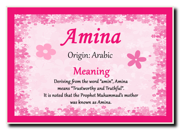 Amina Personalised Name Meaning Jumbo Magnet
