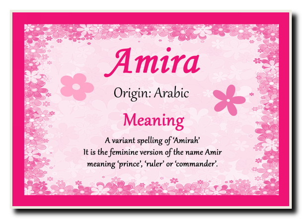 Amira Personalised Name Meaning Jumbo Magnet