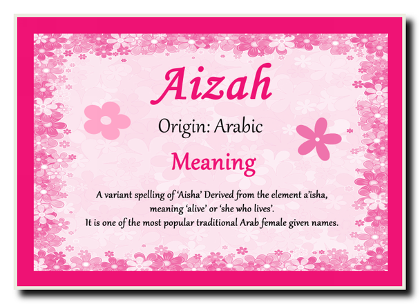 Aizah Personalised Name Meaning Jumbo Magnet