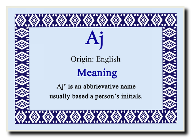 Aj Personalised Name Meaning Jumbo Magnet