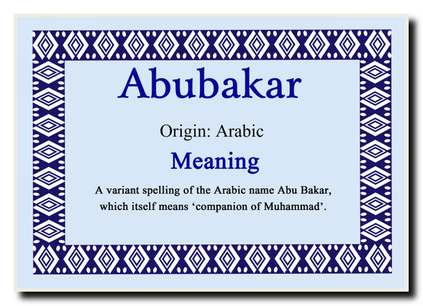 Abubakar Personalised Name Meaning Jumbo Magnet