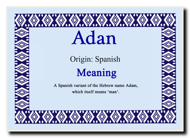 Adan Personalised Name Meaning Jumbo Magnet