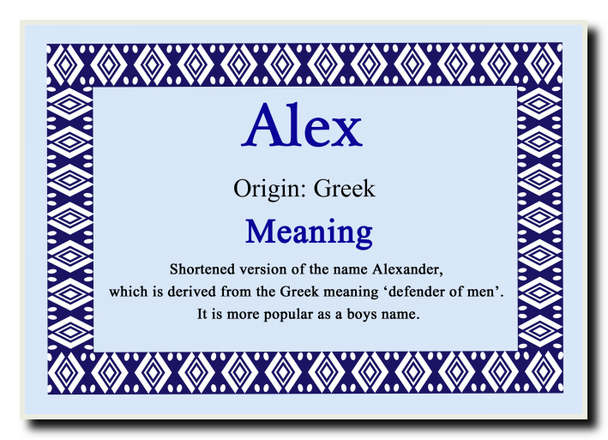 Alex Personalised Name Meaning Jumbo Magnet