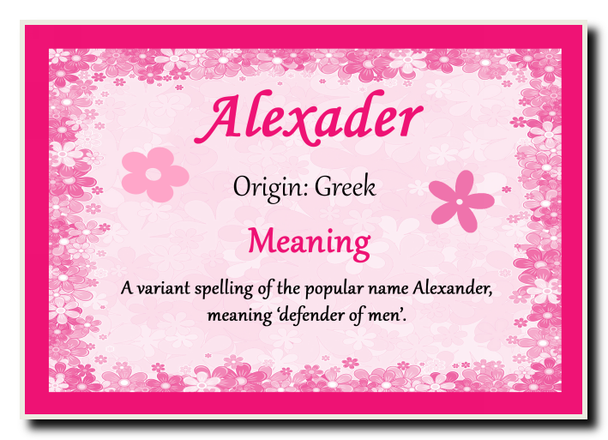 Alexader Personalised Name Meaning Jumbo Magnet