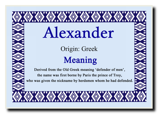 Alexander Personalised Name Meaning Jumbo Magnet
