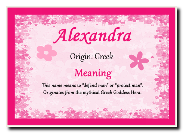 Alexandra Personalised Name Meaning Jumbo Magnet