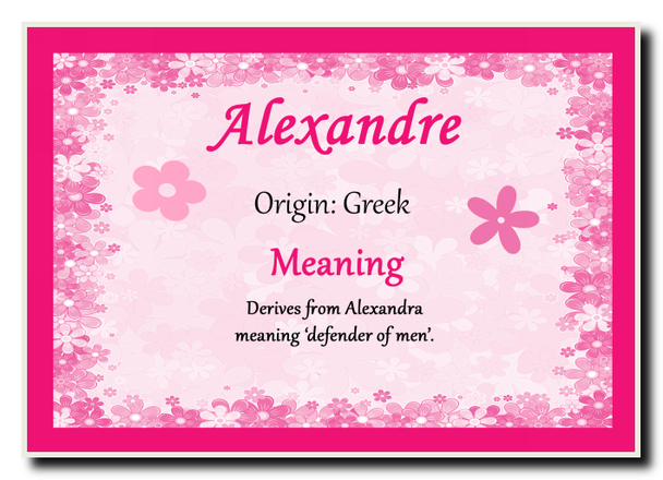 Alexandre Personalised Name Meaning Jumbo Magnet
