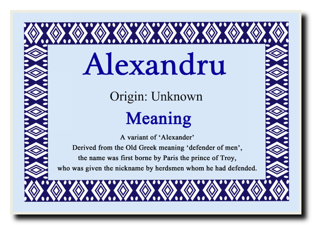 Alexandru Personalised Name Meaning Jumbo Magnet