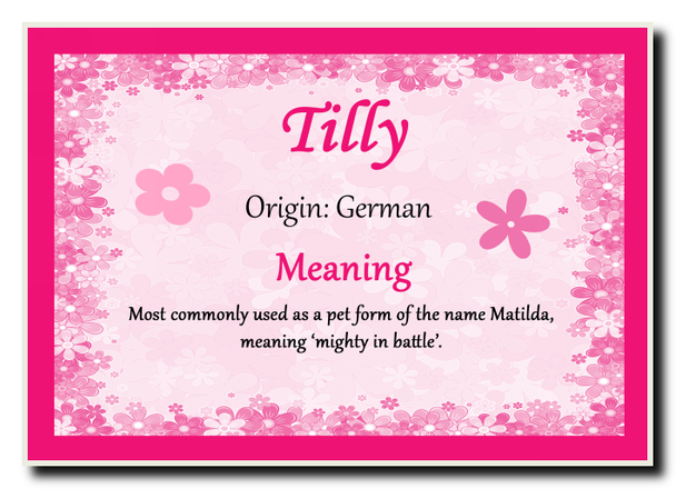 Tilly Personalised Name Meaning Jumbo Magnet