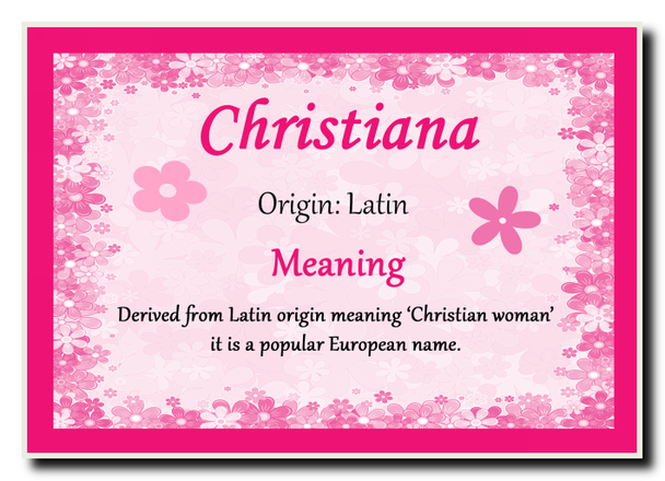 Christiana Personalised Name Meaning Jumbo Magnet
