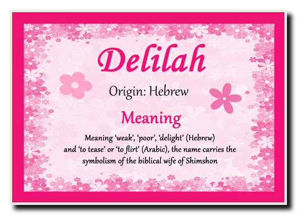 Delilah Personalised Name Meaning Jumbo Magnet