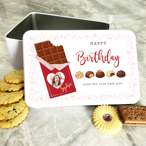 Chocolate Photo Frame Birthday Gift Personalised Treat Tin