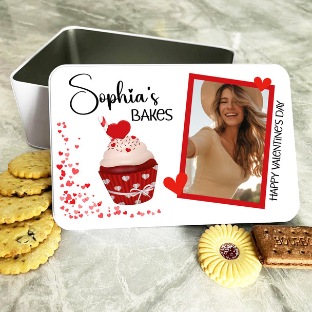 Love Cupcake Photo Valentine's Gift Romantic Gift Personalised Keepsake Tin