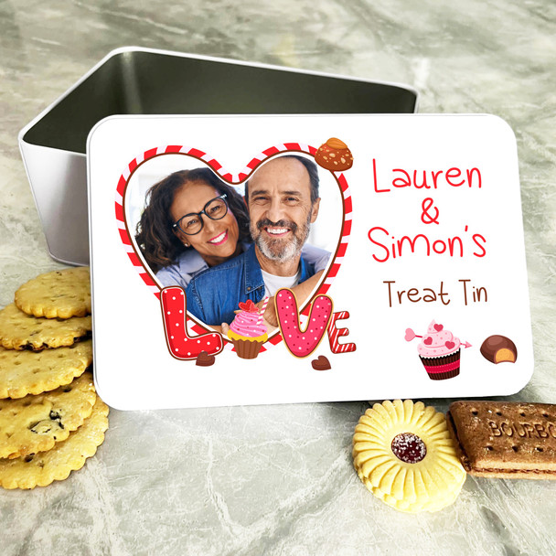 Love Heart Photo Frame Romantic Gift Romantic Gift Personalised Treat Tin